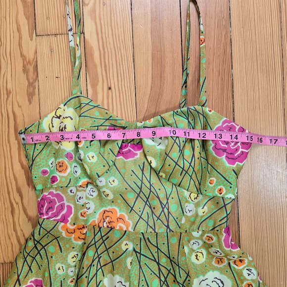 Anthropologie Girls from Savoy Sculptural Floral Midi Dress Garden Party Retro 2 - Picture 7 of 11